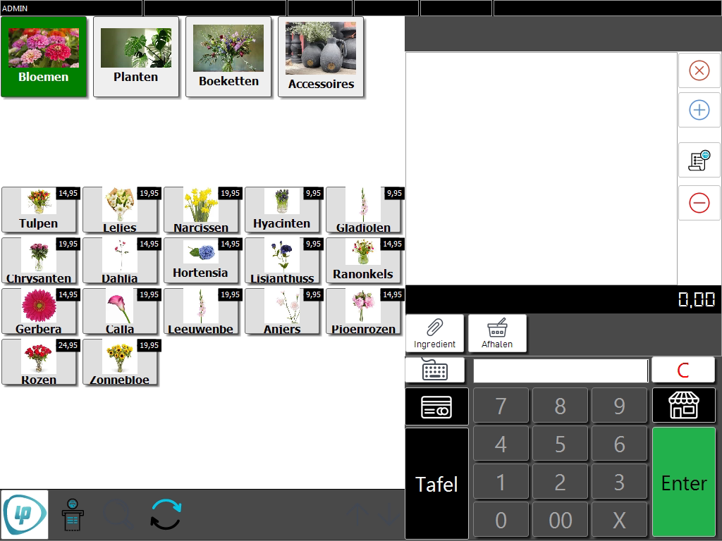 Bloemist verkoopscherm